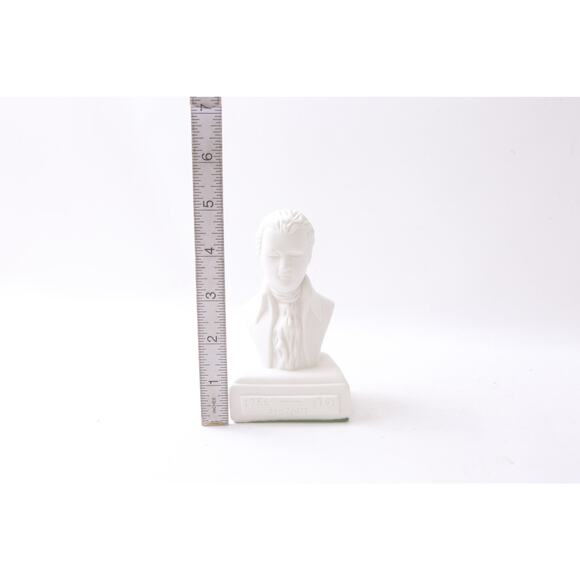 Mozart, Willis Music, Composer, Porcelain, Bust, White, Paperweight, Figurine - Picture 3 of 3